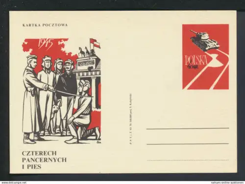 Polen Ganzsache 40 Gr. WST Panzer 1945