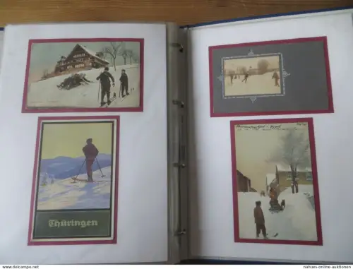 Schöne Ansichtskarten Sammlung Thematik wie Wintersport Jahreszeiten Monats -