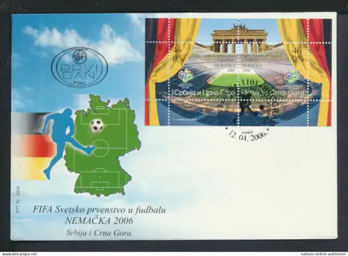 Sport Fußball Brief Serbien Europa FIFA Turnier 2006
