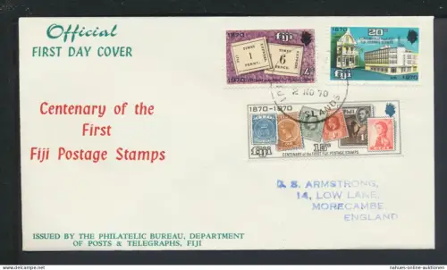 Brief Übersee Fiji Islands Morecambe Großbritannien 1970