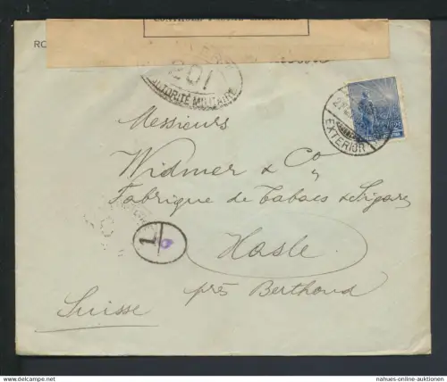 Zensur Brief Argentinen Südamerika 1916 nach Hasle Schweiz