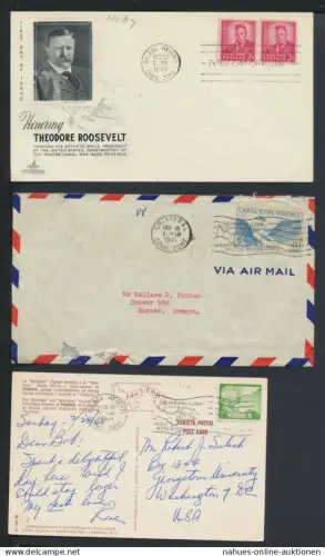 Sammlung USA Canal Zone Übersee Briefmarken Lot Briefe + Karten 1910 - 1978