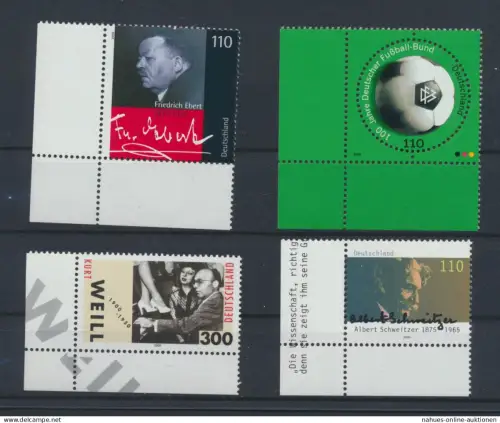 Bund Luxus Spezial Sammlung Bogenecken Eckrand Jahrgang 2000 KatWert 131,20 +++