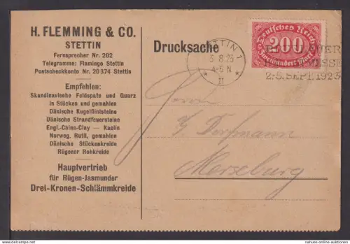 Deutsches Reich Karte Stettin Pommern 1923 Merseburg Sachsen-Anhalt