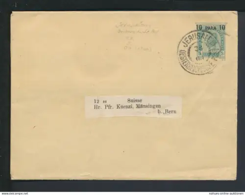 Levante Österreich Österreichische Post Ganzsache Jerusalem Münsingen Schweiz