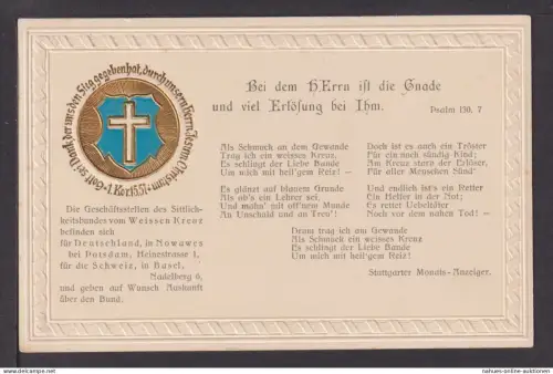 Ansichtskarte Religion Kirche Glaube Sittlichkeitsbund vom Weissen Kreuz