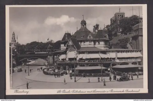 Ansichtskarte Hamburg St Pauli Fährhaus Seewarte Bismarck Denkmal