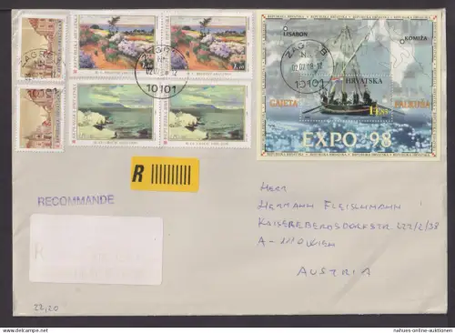 Briefmarken Kroatien Europa Brief Block 1998 EXPO