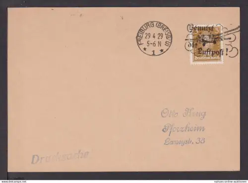 Flugpost airmail Deutsches Reich Goethe MaschSST Freiburg Benutzt Luftpost PK