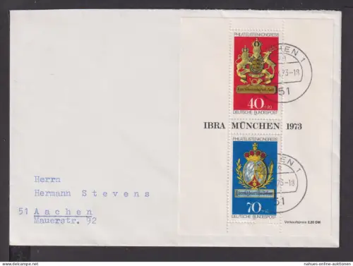 Briefmarken Deutschland Europa Brief Block 1973 IBRA München