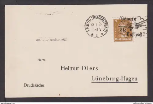 Flugpost airmail Deutsches Reich Goethe MaschSST Freiburg Benutzt Luftpost PK