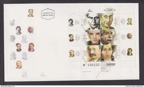 Briefmarken Isreal Übersee Brief Block 1998 Jüdischer Beitrag zur Weltkultur
