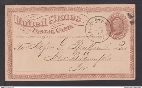 USA Privatganzsache K1 Galveston Texas New Braunfels Reklame Kaufman & Runge