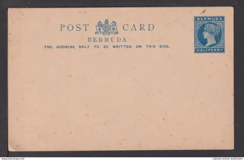 Bermuda Brief Ganzsache P Queen Victoria 1 Penny rot