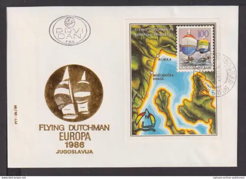 Briefmarken Jugoslavien Europa Brief Block 1986 Flying Dutchman