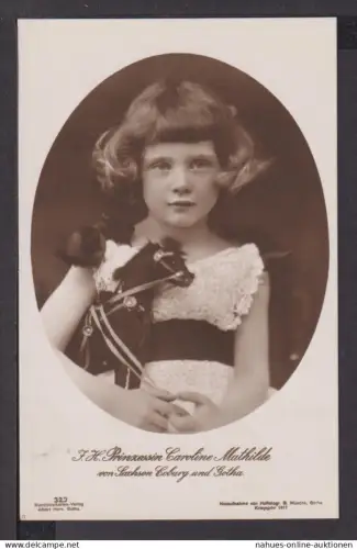 Ansichtskarte Adel Monarchie Prinzessin Caroline Mathilde von Sachsen Coburg