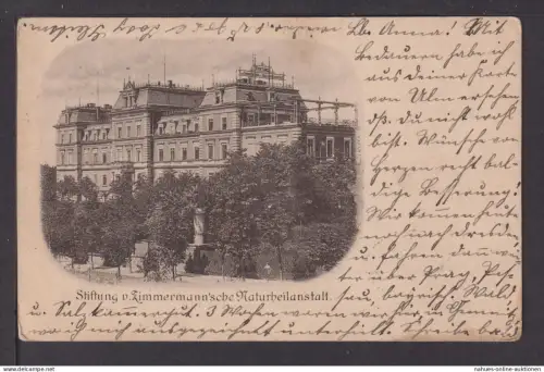 Ansichtskarte Chemnitz Sachsen Zimmermann Naturheilanstalt 1898 München Bayern