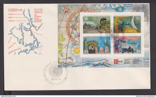 Briefmarken Kanada Übersee Brief Block 1986 Intern Philatelie Ausstellung