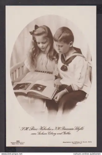 Ansichtskarte Adel Monarchie Prinz Hubertus u Prinzessin Sybille von Sachsen