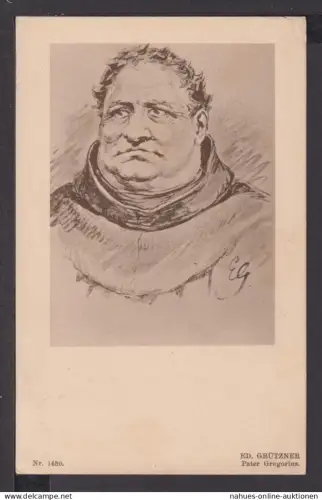 Ansichtskarte Künstlerkarte Ed. Grützner Pater Gregorius St. Paul Österreich