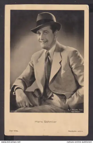 Ansichtskarte Autogrammkarte Hans Söhnker Schauspieler Schauspielerei Kino