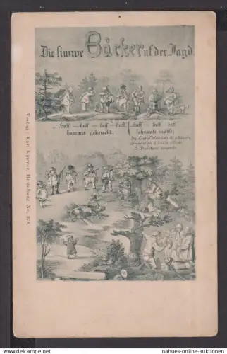 Ansichtskarte Künstlerkarte Die siwwe Bäcker uf der Jagd
