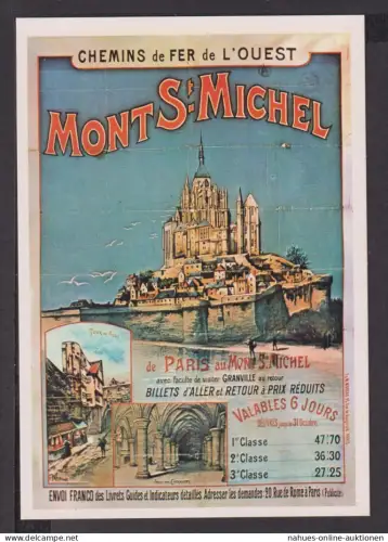 Art Deco Reklame Künstler Ansichtskarte Mont-St-Michel Chemins de Fer de L OUEST