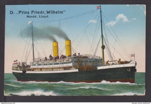 Ansichtskarte Schiffe Schifffahrt Marine D. Prinz Friedr. Wilhelm Bremerhaven