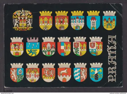 Ansichtskarte Prag Tschechien div Wappen Dresden Sachsen