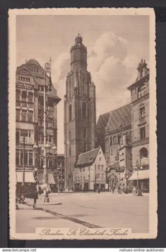Ostgebiete Ansichtskarte Breslau Polen St. Elisabeth Kirche 1917 Feldpost