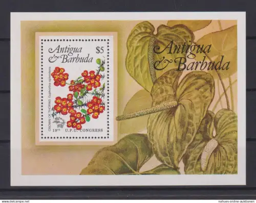 Antigua Barbuda Block Blumen