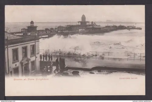 Ansichtskarte Storm at New Brighton England Großbritannien