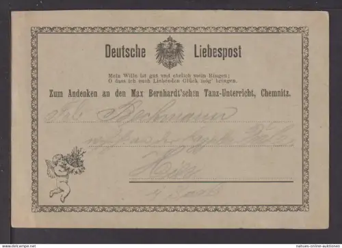 Sport Ansichtskarte Deutsche Liebespost Andenken an Tanzunterricht Chemnitz