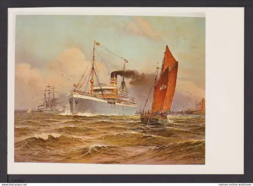 Werbung Reklame Künstler Ansichtskarte Deutsche Ost-Afrika-Linie Schifffahrt