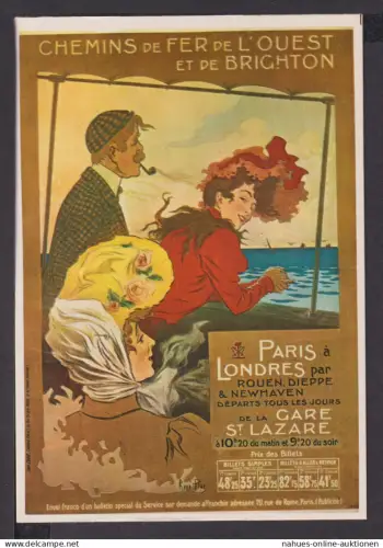 Jugendstil Art Nouveau Künstler Ansichtskarte Chemin de Fer de L Ouest Brighton