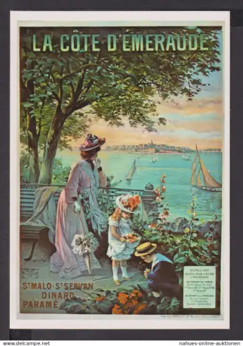 Jugendstil Art Nouveau Künstler Ansichtskarte La Cote d Emeraude Segelboote