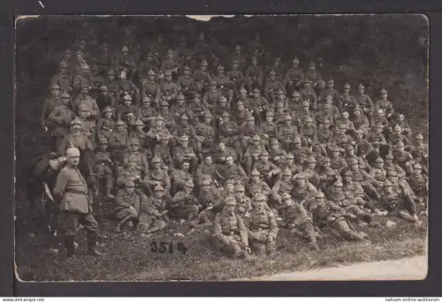 Militaria I. Weltkrieg Ansichtskarte Gruppenbild Soldaten mit Pickelhauben 3514