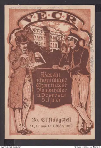 Ansichtskarte Chemnitz Sachsen 1919 VECR 25. Stiftungsfest Dresden