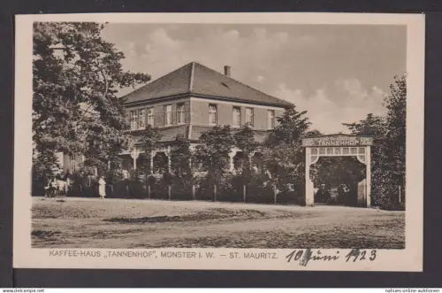 Ansichtskarte Münster NRW 1929 Kaffee-Haus Tannenhof St. Mauritz