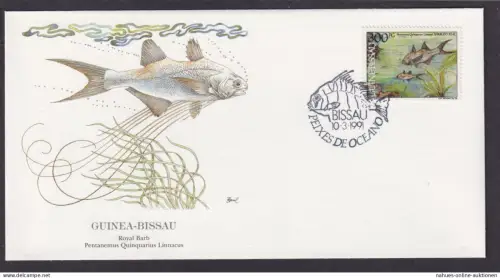 Guinea Bissau Westafrika Fauna Fische Königsbarde schöner Künstler Brief