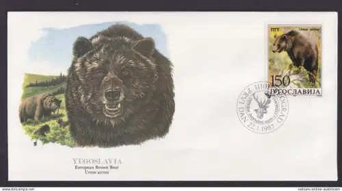 Yugoslavia Jugoslawien Faun Braunbären schöner Künstler Brief