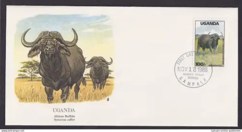 Uganda Ostafrika Fauna Büffel schöner Künstler Brief