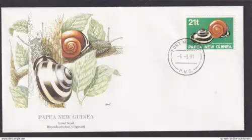 Papua Neu Guinea Ozeanien Fauna Landschnecke schöner Künstler Brief