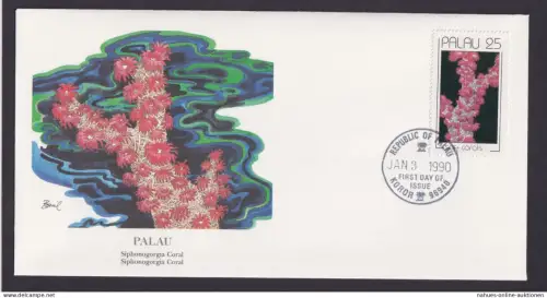Palau Ozeanien Flora Korallen schöner Künstler Brief