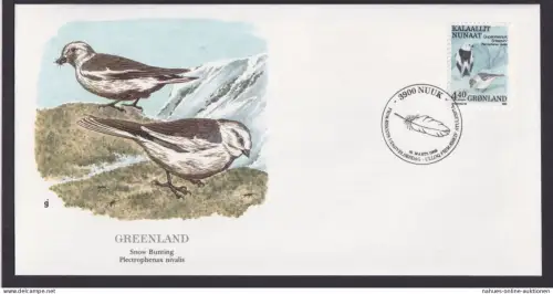 Greenland Grönland Fauna Tiere Vögel Schneeammer schöner Künstler Brief