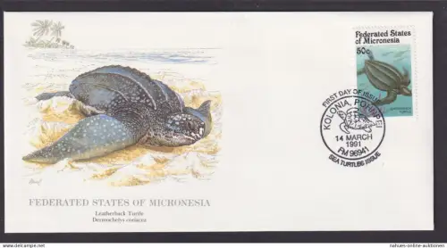 Federated States of Micronesia Ozeanien Fauna Lederschildkröte Künstler Brief