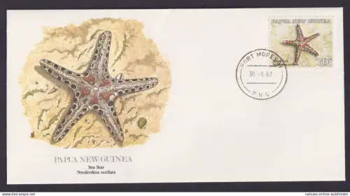 Papua New Guinea Papua Neuguinea Ozeanien Fauna Seestern schöner Künstler Brief