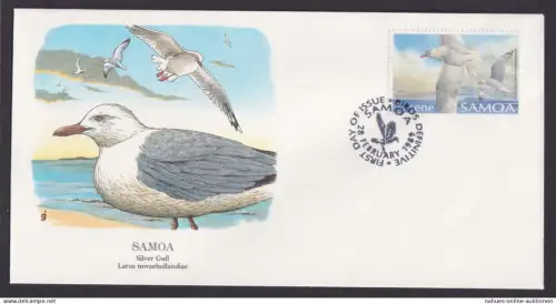 Samoa Ozeanien Polynesien Fauna Silbermöve schöner Künstler Brief