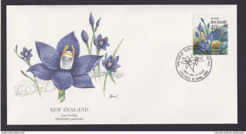 New Zealand Neuseeland Ozeanien Flora Pflanzen Orchideen schöner Künstler Brief