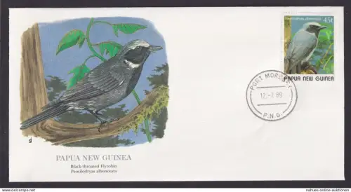 Papua New Guinea Ozeanien Fauna Vogel Blauhäubiger Ifrit schöner Künstler Brief